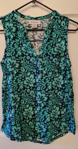 Liz Tank- green/blue size M